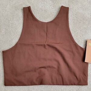 GIRLFRIEND COLLECTIVE Dylan Tank Sports Bra For Women Size XXXL Brown